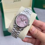 Rolex Daydate 36mm 2834/3255 Movement Pink/Blue/White Face Silver Case Watch